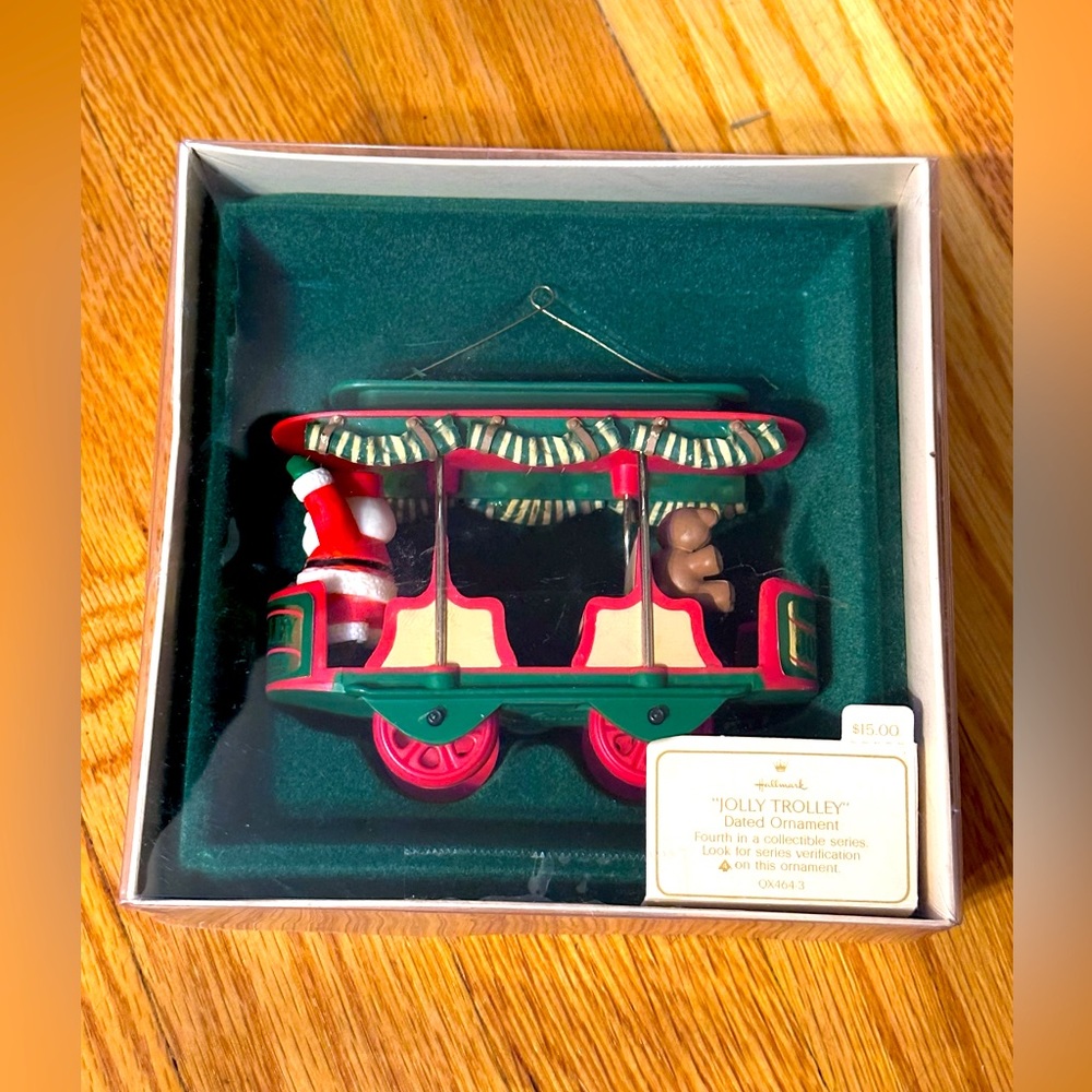 1982 Here Comes Santa 4th Jolly Trolley (Mint in Box) Hallmark Ornament